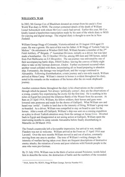 An account of the WW1 experiences of William George Hogg, Service Number 915, 