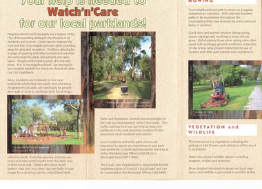 Neighbourhood Parks [brochure] issued by Parks and Recreation Services, 