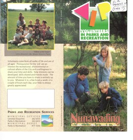 Volunteers in parks and recreation [brochure] issued by Parks and Recreation Services, 