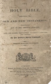  Title page of the Fisher Family Bible with the descendents listed of Edward and Martha Fisher.
