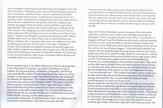 Life story of Bonnie Lockwood, wife of Bill.