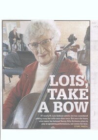 Newspaper - Article, Lois Snibson, 2018