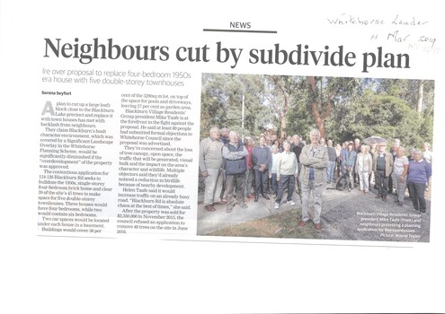 Neighbours are opposed to the removal of a 1950's house 