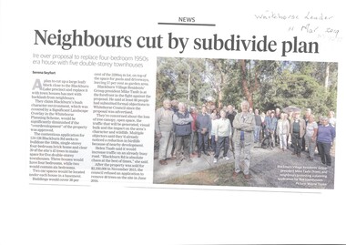Neighbours are opposed to the removal of a 1950's house 