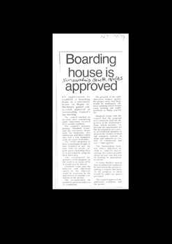 A photocopy of an article stating Nunawading Council has approved an application