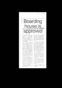 A photocopy of an article stating Nunawading Council has approved an application