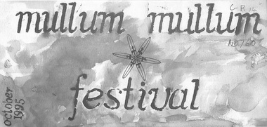 Front page of folded pamphlet for Mullum Mullum Creek festival.