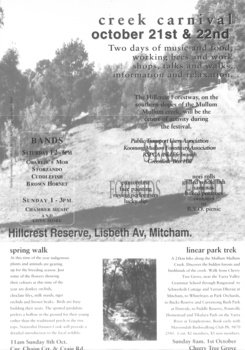 Festival program including spring walk and linear park trek.