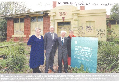 Whitehorse Council has purchased the former Nunawading Primary School site from the State Government to build the Nunawading Community Hub