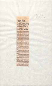 Plan for Dendenong Valley Park underway.