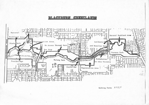 Map on Blackburn Creeklands.