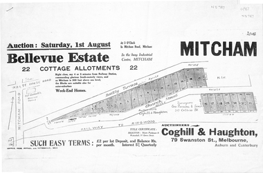 Auction on 22 allotments at Bellevue Estate, Mitcham