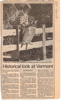 Cutting from Nunawading Gazette on a history of Vermont 