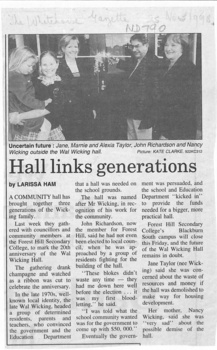 'Hall links generations', by Larissa Ham