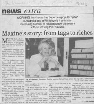 'Maxine's story: from tags to riches' by Leigh Parry