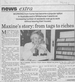 'Maxine's story: from tags to riches' by Leigh Parry