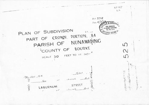 Plan of Subdivision - part of Crown Portion 84