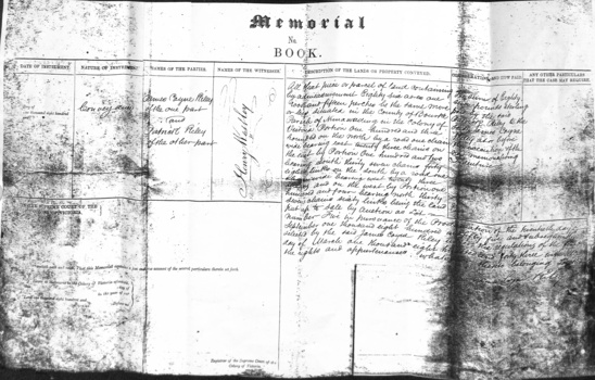 Photocopy of extract of Memorial Book of conveyance dated 9/5/1870 Page spread