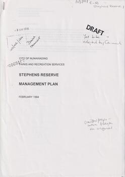 Stephens Reserve Management Plan