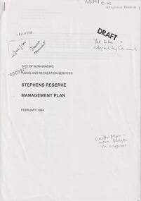 Stephens Reserve Management Plan