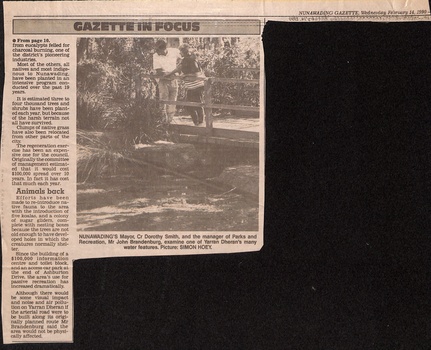 Continuation of article on Paradise springs from wasteland, as a result of much clearing and planting efforts.