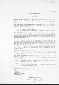 City of Nunawading; Referendum No 91