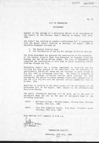 City of Nunawading; Referendum No 91