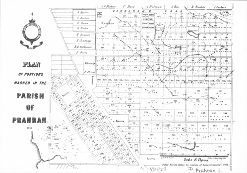 Collection of reproductions issued by the Public Record Office in 1978  -  Parish of Prahran, 1853;
