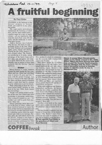 'A Fruitful beginning' by Paul Gilder, an article on Stevens orchard.