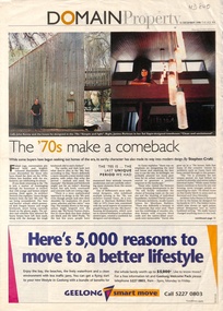 Article in Domain Property Supplement to The Age, 16 December 1998.  'the 70's make a comeback' .