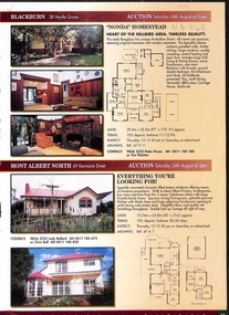  'Nonda Homestead' in Bellbird area for auction 24 August 1996 at 38 Myrtle Grove, Blackburn.