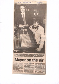 Mayor on the Air, on local radio station.