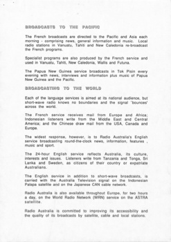 Page 3 of the bulletin on the history of Radio Australia, broadcast to the Pacific and the World.