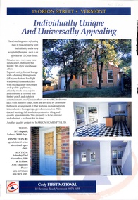 House for auction -13, Orian Street Vermont.