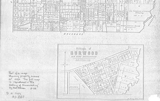 Map on the Village of Burwood.