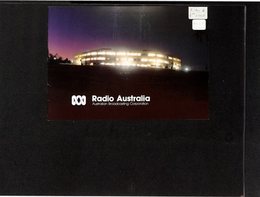 Booklet with description, photos and plans of Radio Australia, the International Shortwave Broadcasting service of the A.B.C. - Front page