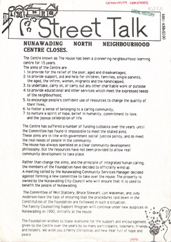  Nunawading North Neighbourhood Centre closes due to funding cutbacks.   