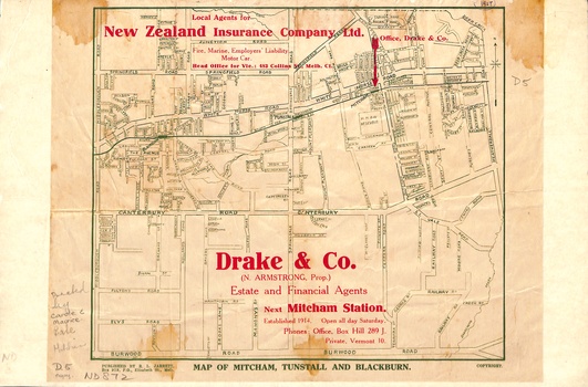Map of Mitcham., Tunstall and Blackburn.  