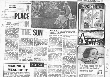 Newspaper - Article, Horse troughs, 10/01/1978