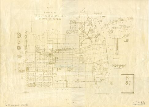 Parish of Nunawading, County of Bourke showing land acquired under Closer Settlement Acts [C 1887] 