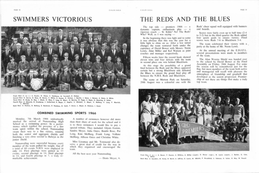 1966 school magazine of Nunawading High School.  Phg 16-17
