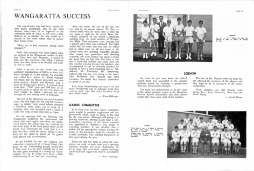 1966 school magazine of Nunawading High School.  Pg 20-21