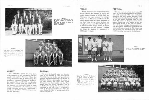 1966 school magazine of Nunawading High School.  Pg 22-23