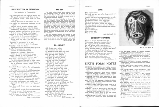 1966 school magazine of Nunawading High School.  Pg 34-35
