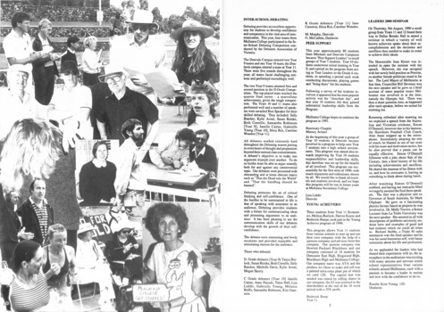 School magazine of Mullauna Secondary College.  PG 3