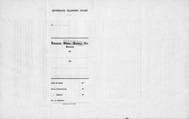 An agreement between Lamson Engineering Co and Shire of 'Nunawading' {should be Blackburn and Mitcham}, 