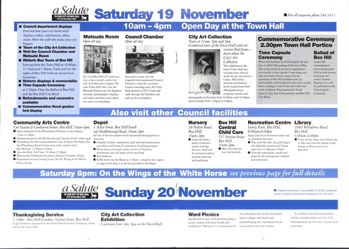 Various activities to acknowledge 67years as a city.   name to be decided and location of administration.
