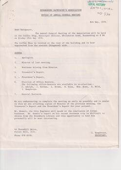 Nunawading Ratepayer's Association