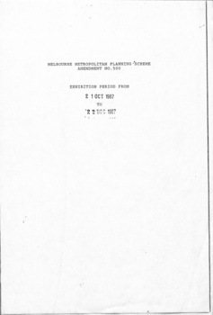 Explanatory Statement of Amendment 500 to Melbourne Metropolitan Planning Scheme.