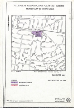 Explanatory Statement of Amendment 500 to Melbourne Metropolitan Planning Scheme. Plan.